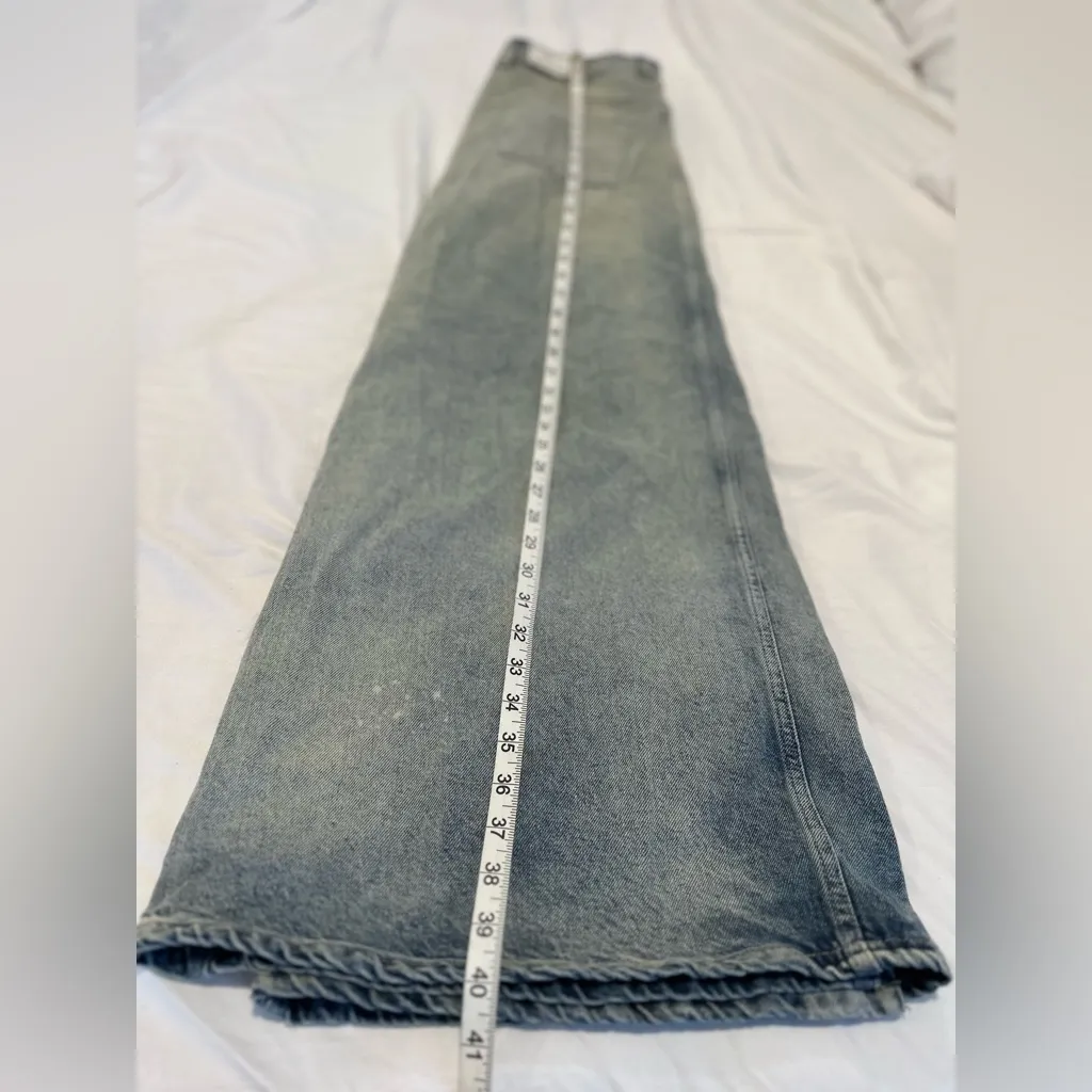 NWT Free People Sz:10 Come As You Are Maxi Light Wash Soft Denim Boho Skirt. - Image 3