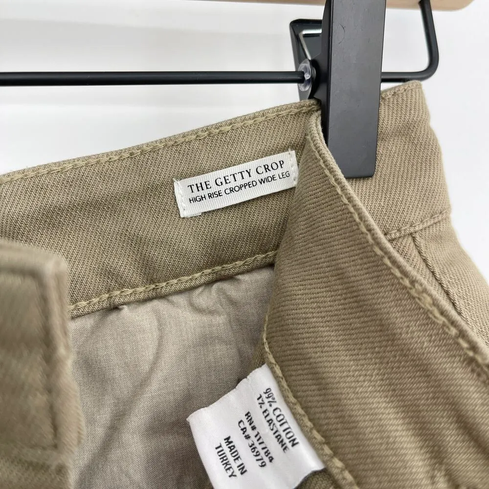 Rails Getty Crop Utility Wide Leg Jean Washed Olive Size 25 - Image 9