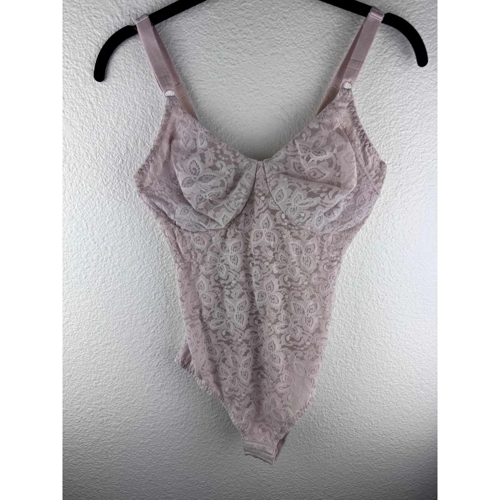 Bali Lace 'N Smooth Bodybriefer Rosewood Bodysuit Full Figure Adjustable 38C - Image 4