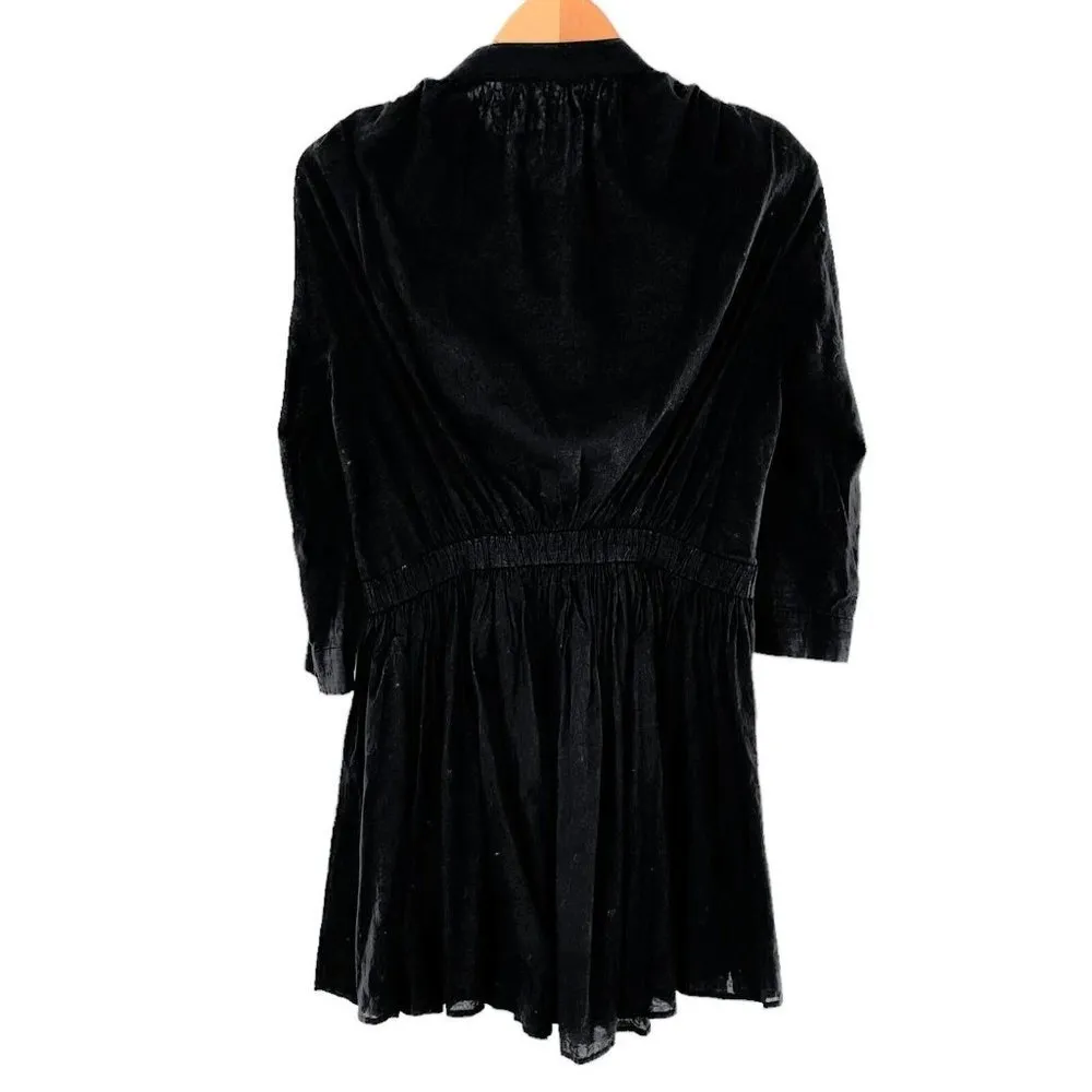 Thakoon Black Cotton Button Front Shirt Dress Size 6 - Image 3