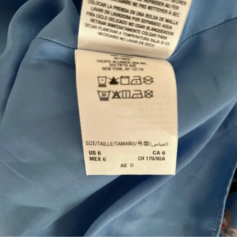 JUICY COUTURE Black Label Bouquet Floral Flirty Dress Blue Faux Wrap Size 6 NEW - Image 9