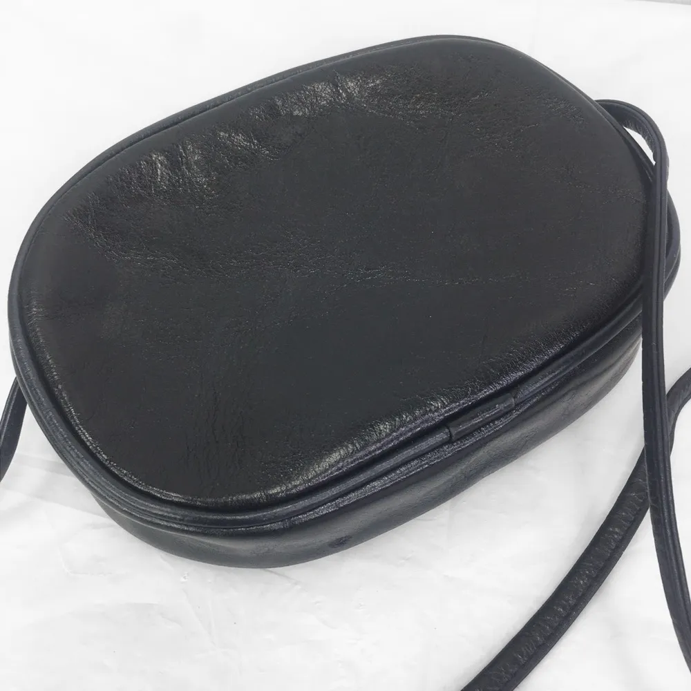 Vintage Navy Blue leather crossbody gold studded - Image 3