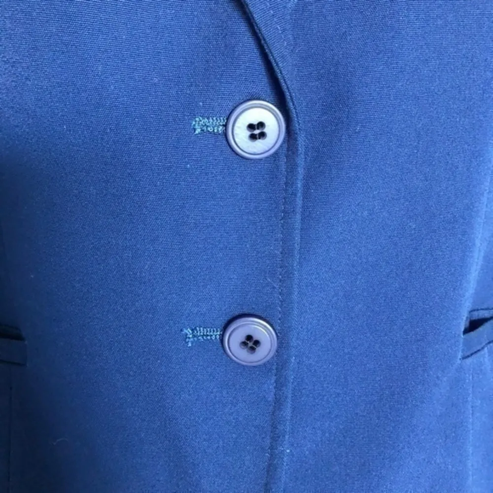 Vintage 80s Austin Hill Blue Wear To Work Union Label Blazer Jacket Size 10P - Image 5