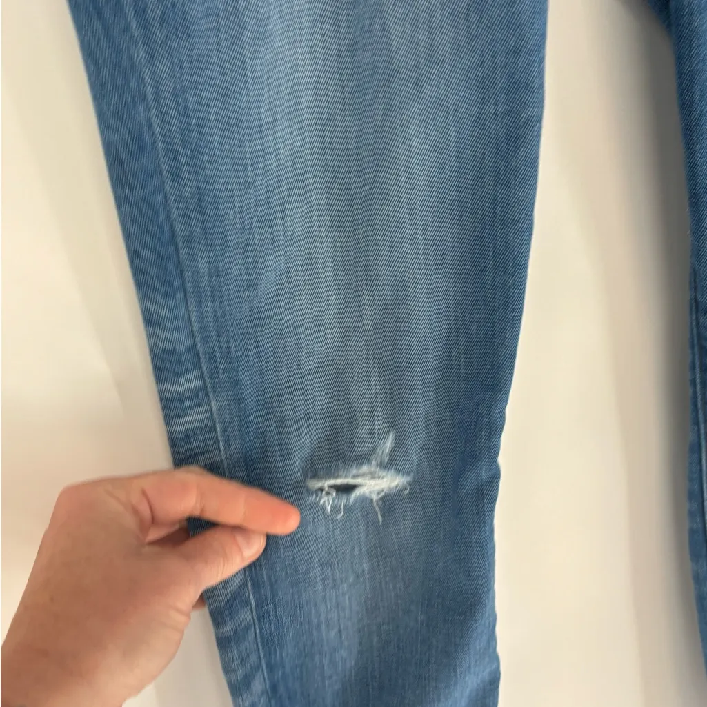 J. Crew 9" High Rise Toothpick Distressed Jeans - Image 3