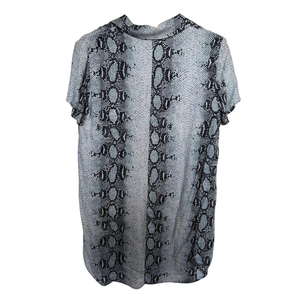 Blue Blush Python Print Shirt Dress Small - Image 3