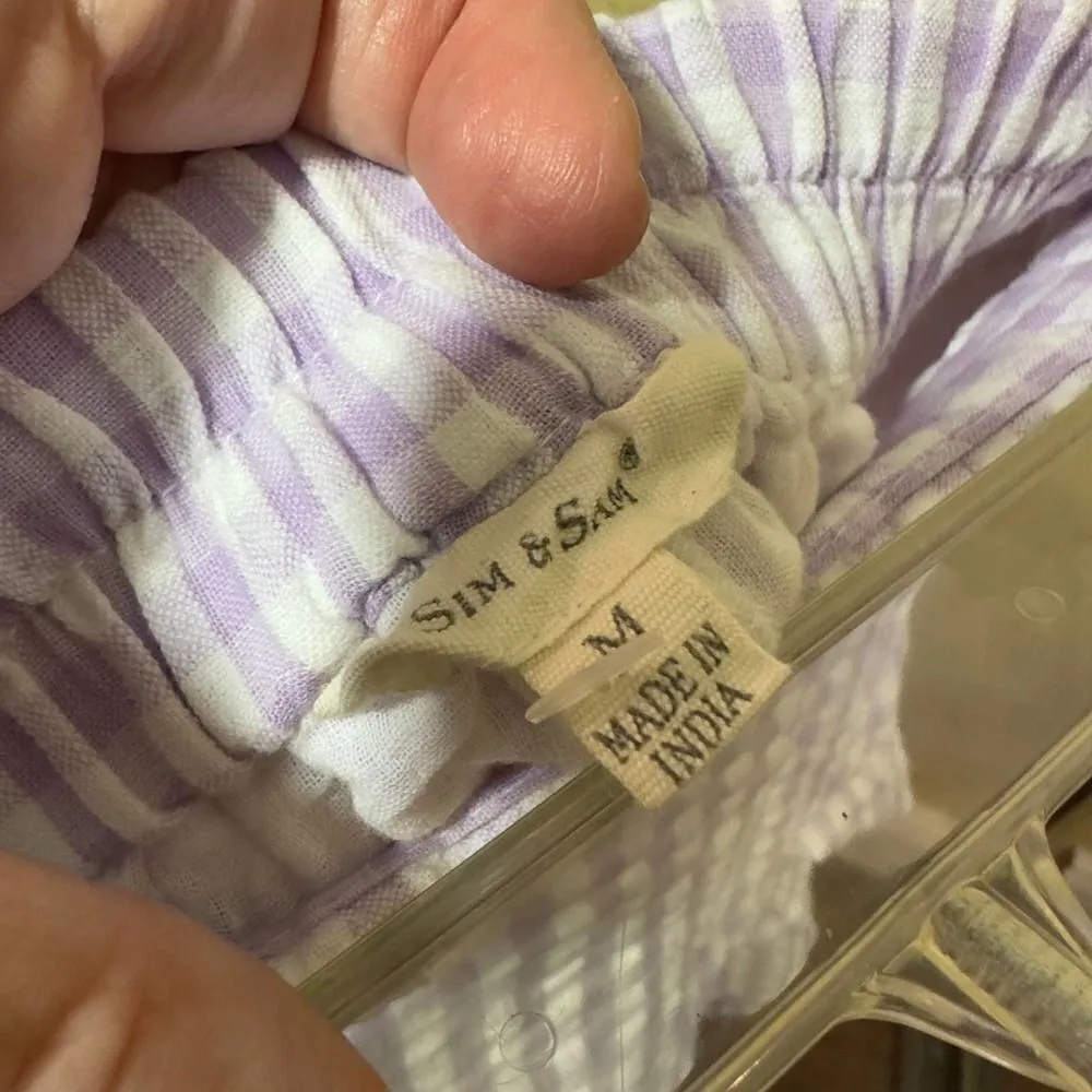 Sim & Sam  Purple Gingham Crop Top & Skirt Set - Image 6