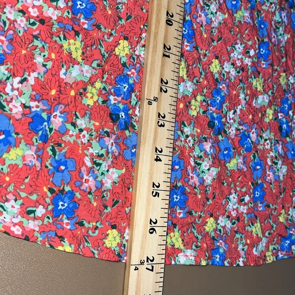 ENTRO size large floral print open shoulder blouse adjustable straps lace trim - Image 8