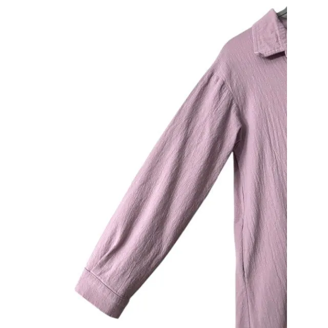 Sopiia Gon Button Down Midi Shirt Dress M Lavender Long Sleeve Minimalist Breezy Purple Size L - Image 11