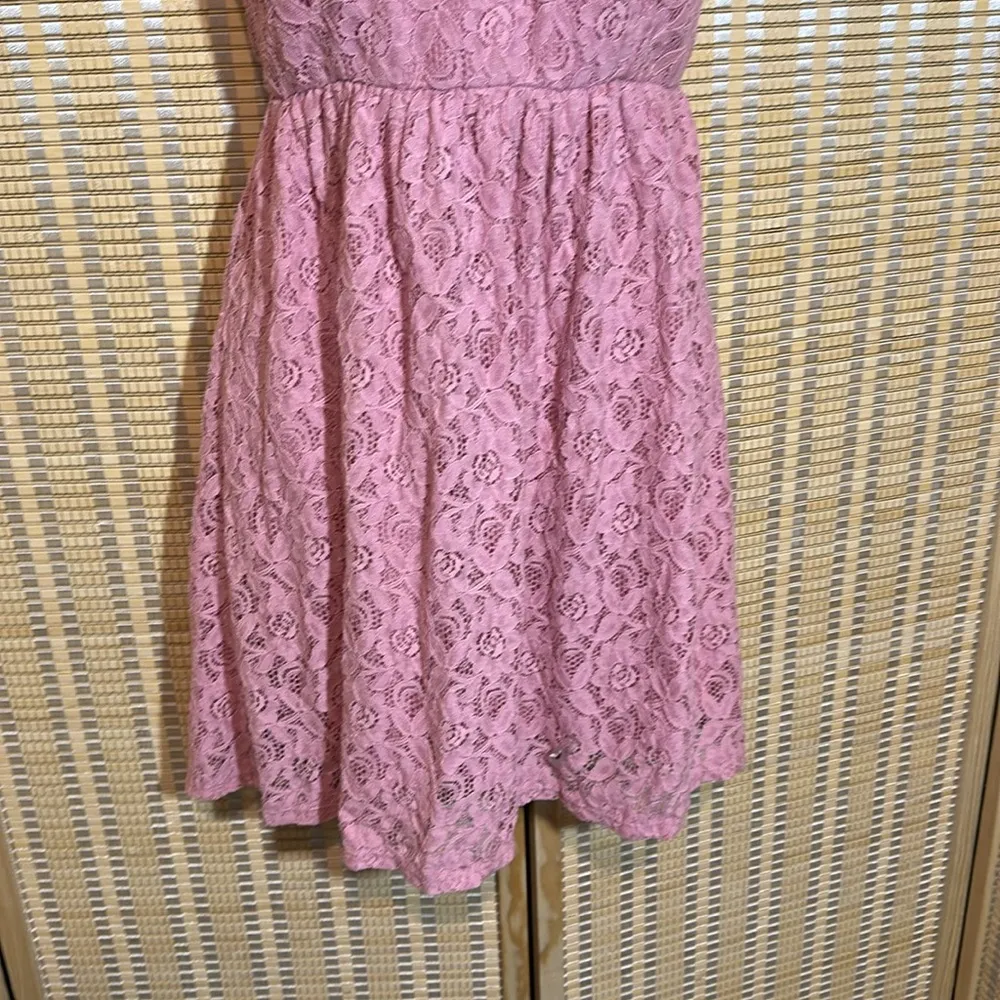 Wet Seal Pink Strapless Bustier Baby Doll Tank Top Mini Dress Lace Layers L NWT - Image 3