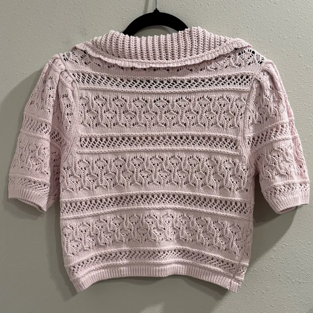 Industry Clothing NWT Medium Knit Sweater Coastal Grandma Cottagecore Grannycore Pink - Image 2