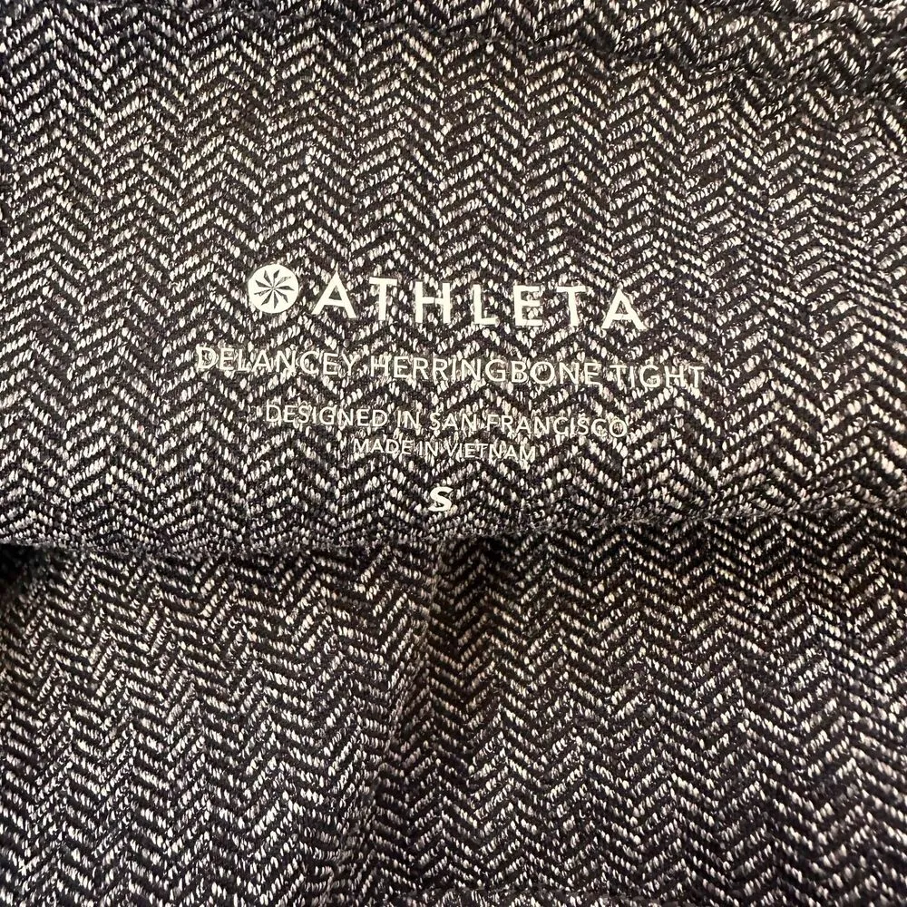 Athleta Delancey Herringbone Slim Fit High-Waisted Pants Tights Size Small - Image 6