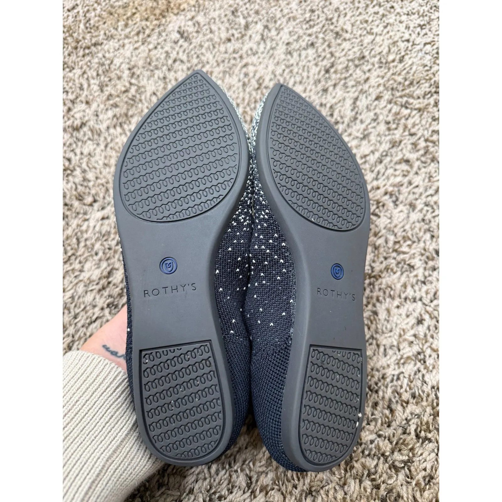 Rothy's The Point Slate Metallic Sparkle Ballet Shoes 8 Holiday Career Business - Image 4