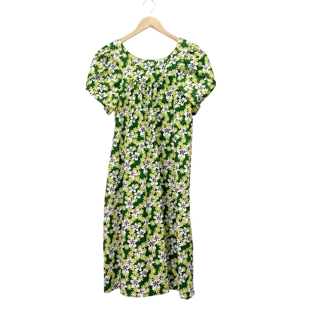 Vintage Hawaiian Reserve Green Floral Muumuu Dress Size Large Made in Hawaii USA - Image 6