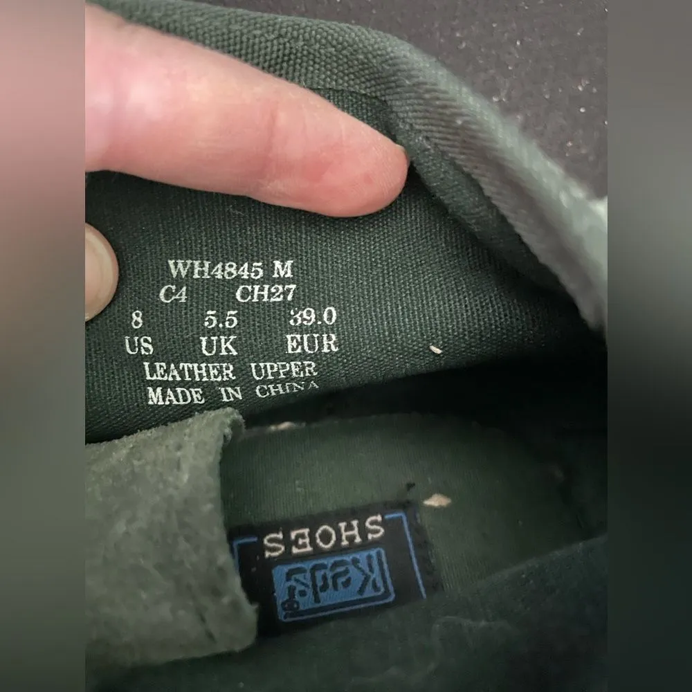 VTG 80s Keds High Top Forest Green Leather Shoe Sneaker Fairy Cottagecore Sz 8 - Image 3