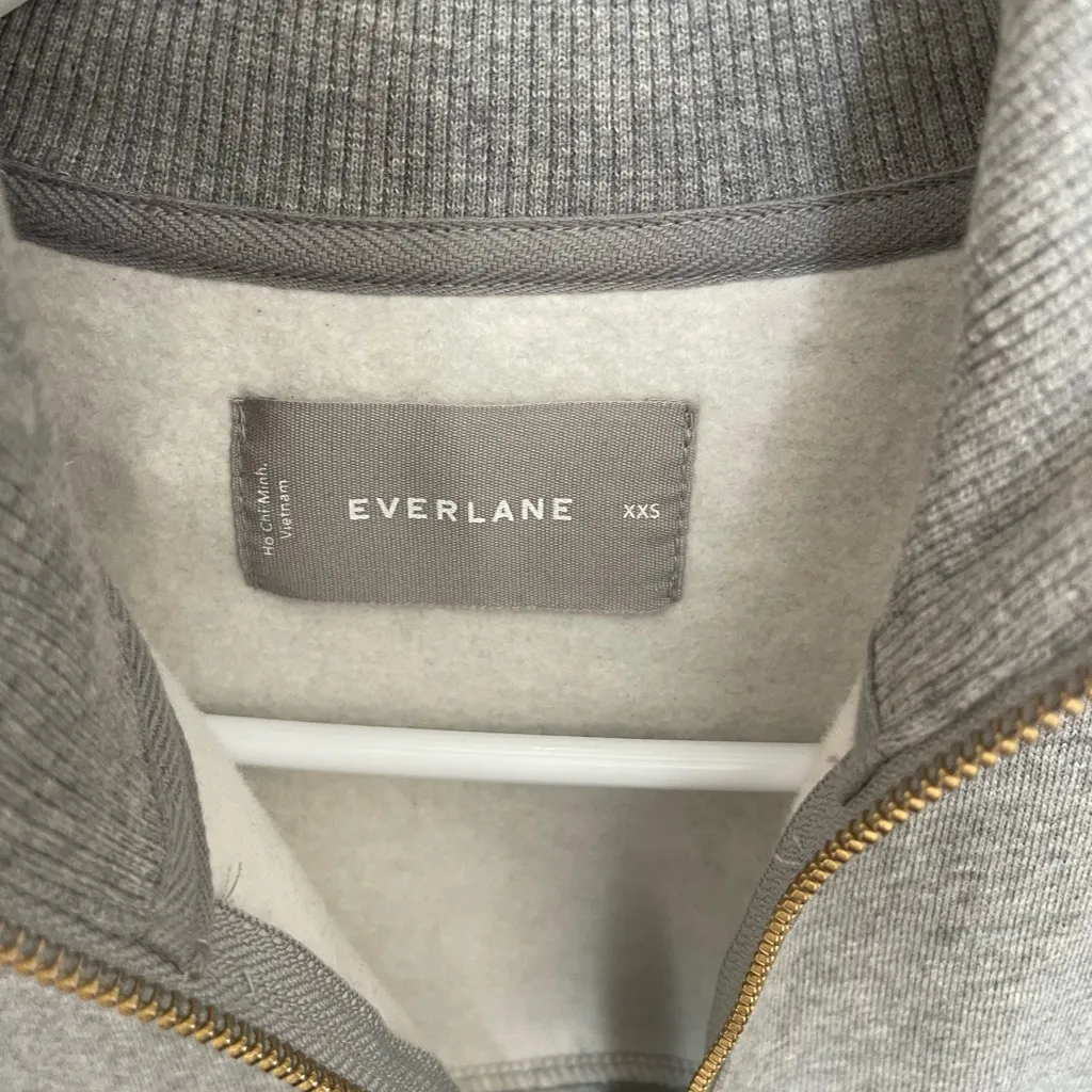 Everlane  Heather Gray Zip-Up xxs - Image 3