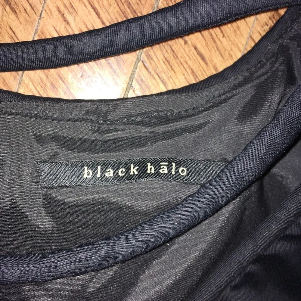 Black Halo chocker little black dress with princess seams - Image 3