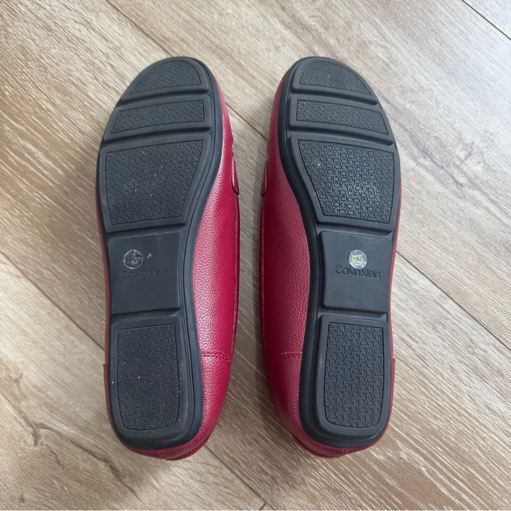 Calvin Klein Women's Lydia Slip-On Loafers Size 9.5 Dark Red - Image 9