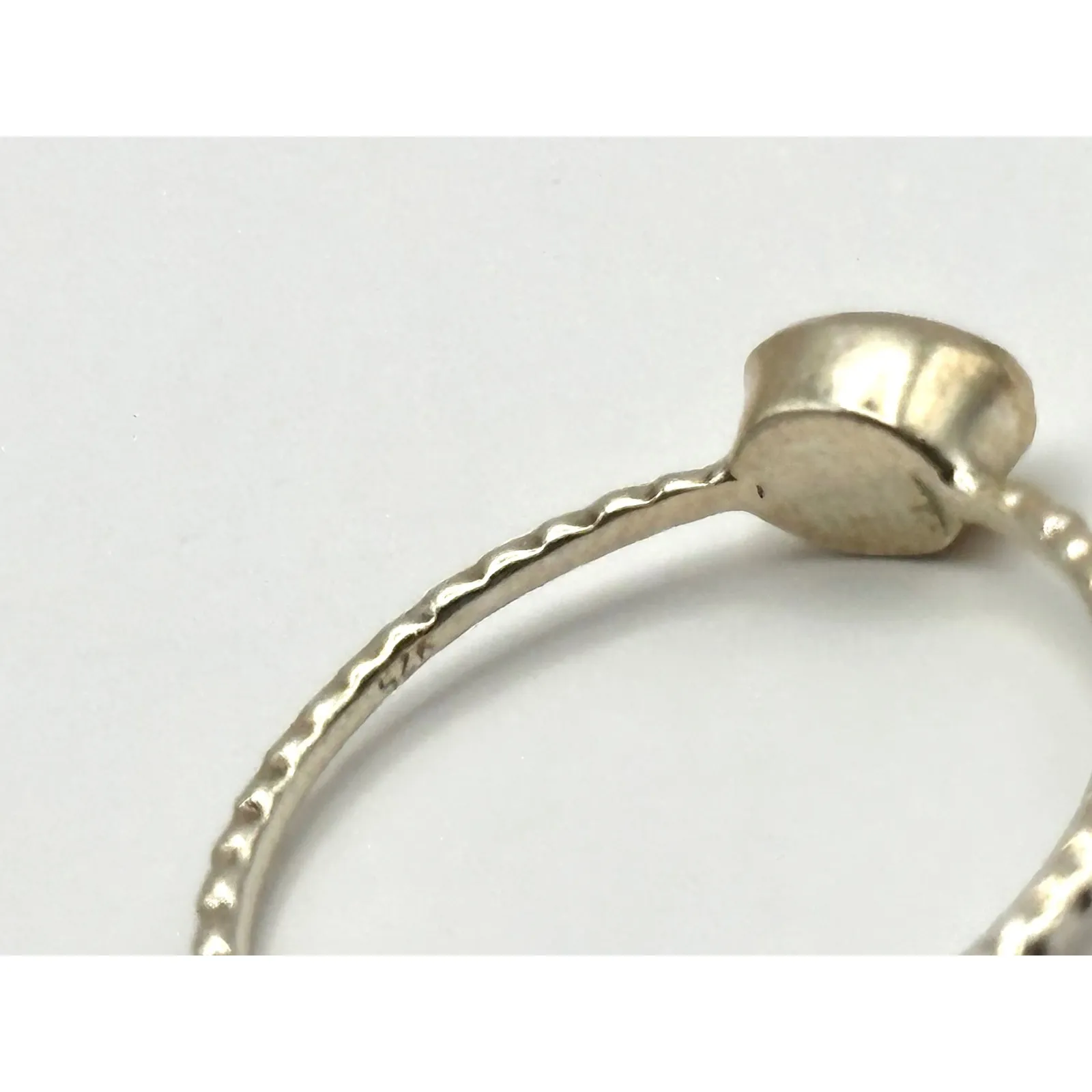 Dainty Ethiopian Opal Sterling Silver Stacker Ring‎ Size 9 - Image 6