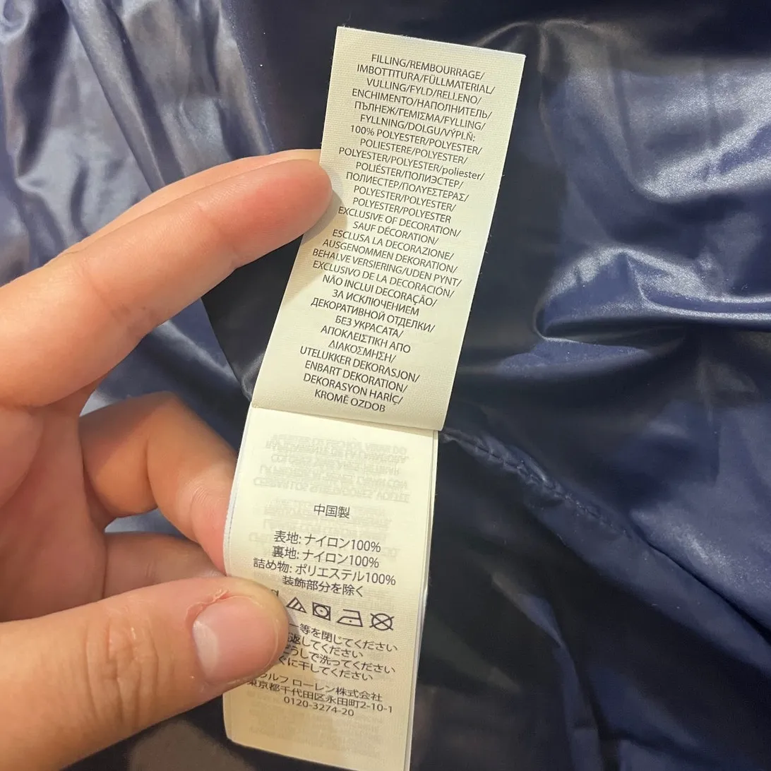 Polo Golf Ralph Lauren Womens Quilted Winter Jacket Coat Navy Blue Pockets Sz M Size M - Image 8