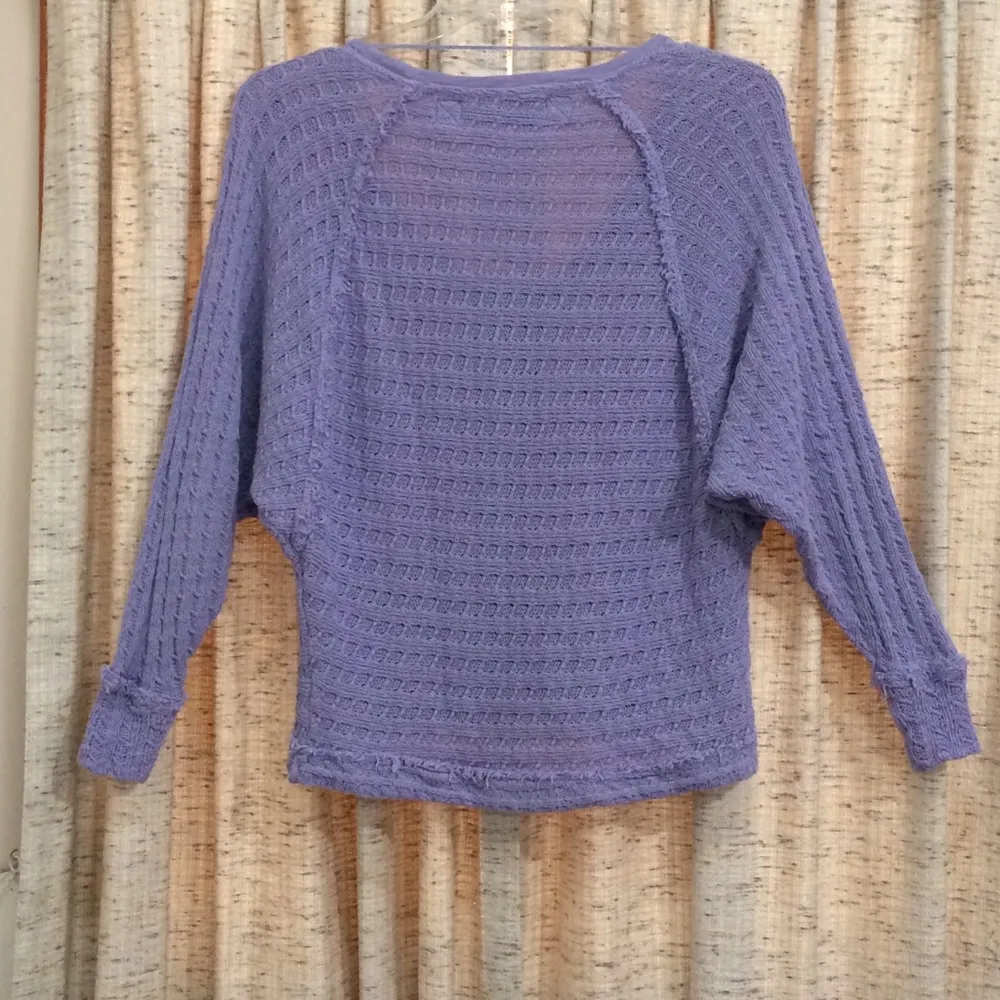 Free People We The Free -  Periwinkle Hacci Open Weave Knit Oversize Sweater - Image 4
