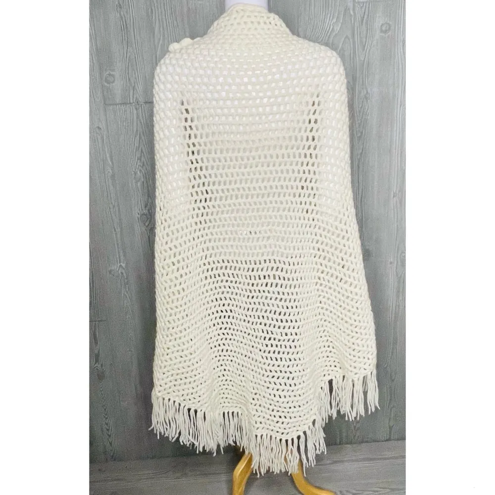 Hand made crochet knit floral Shaw coat cottage core / grandma core one size Size L - Image 5