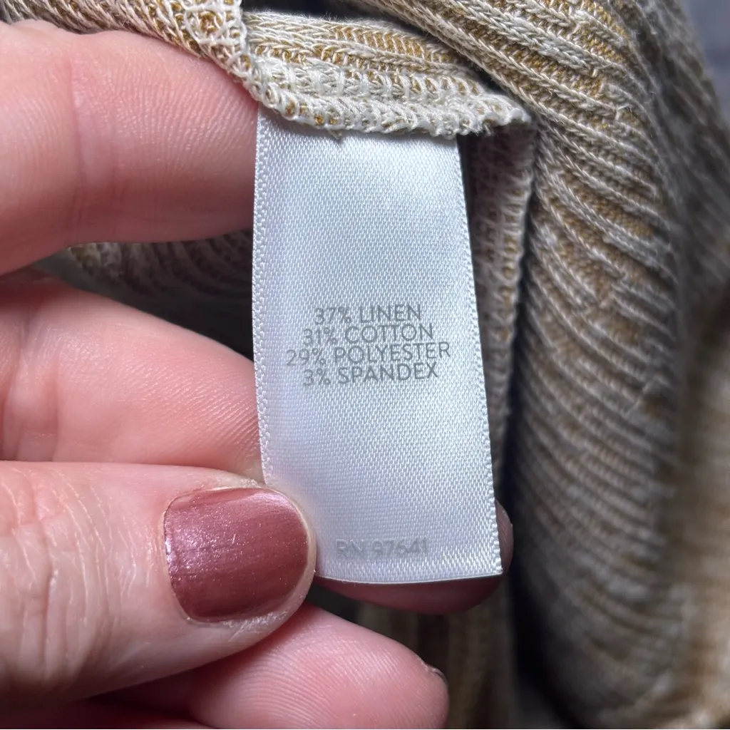 J Jill Pure Jill Sweater Womens Small Petite Oatmeal Linen Cotton Cardigan NWT Tan Size undefined - Image 9