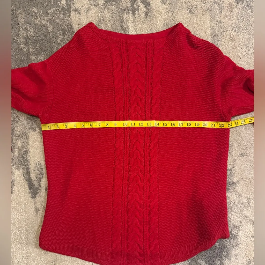 Chaps Red Cable Knit Women's Sweater - Image 5