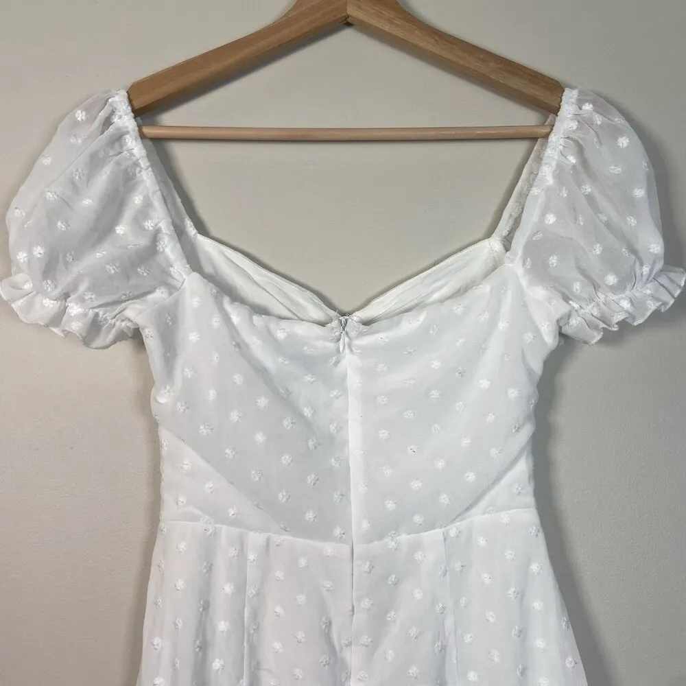 Princess Polly‎ Mikail White Embroidered Mini Dress Size 2 Milkmaid Cottage Y2K - Image 5