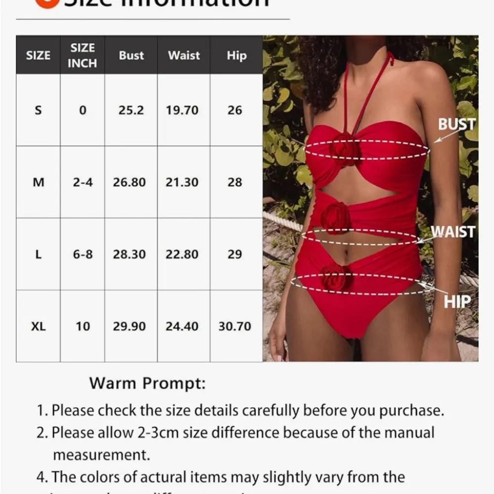 NWT Swmmer Liket One Piece Swimsuit Sexy Halter Bathing Suit Tummy Control Sz XL Black - Image 4