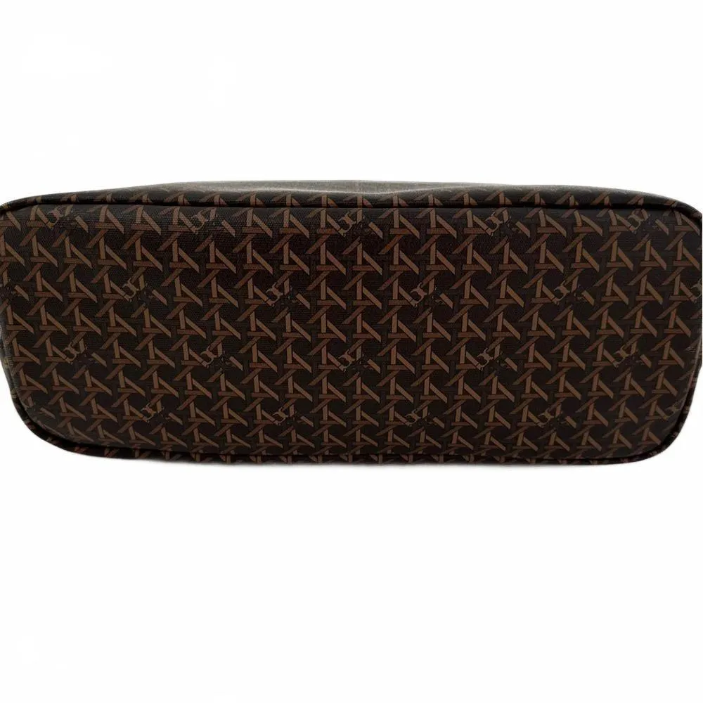 Tory Burch Small Ever-Ready Zip Monogram Tote Removable Pouch Walnut Brown NWT - Image 5