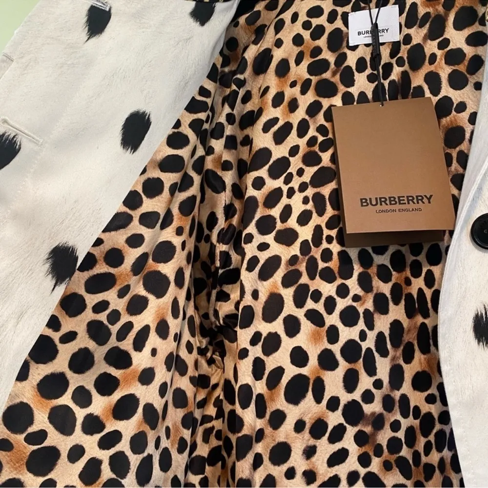 Burberry ANIMAL-PRINT COTTON-TWILL TRENCH COAT IN WHITE,BLACK,BROWN Size - Image 10