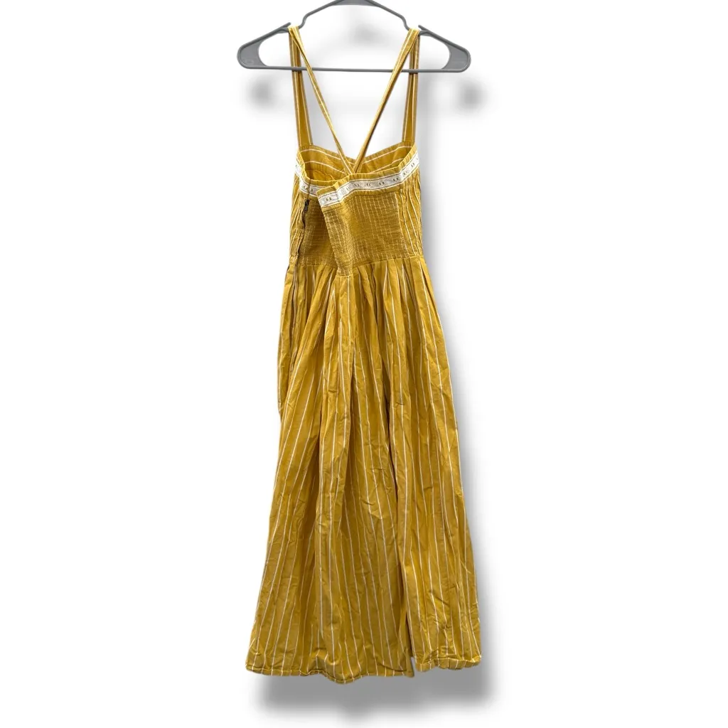 The Great Laurel Yellow White Striped Midi Dress Women’s‎ Size Small Pintuck - Image 7