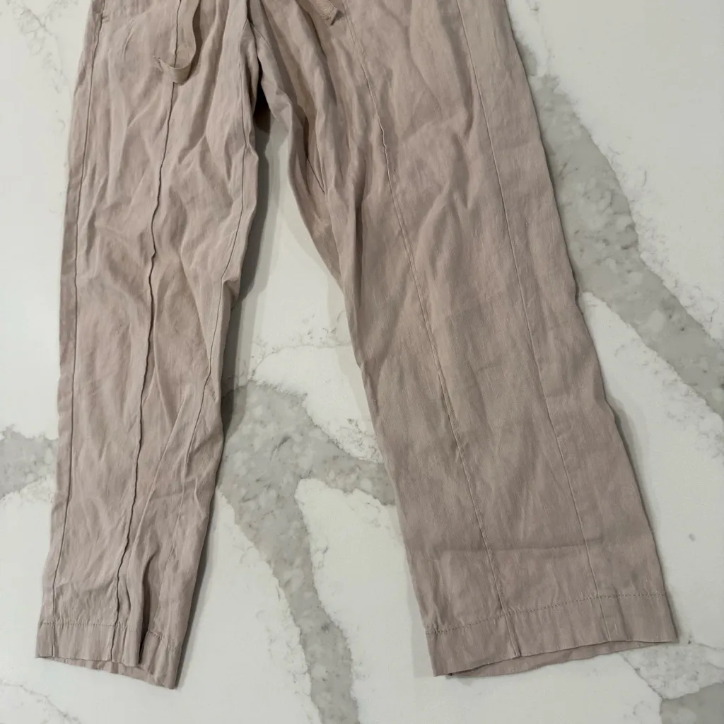 Babaton x Aritizia Day Italian Linen Errol Crop Trouser Pant Women’s XXS Beige - Image 3