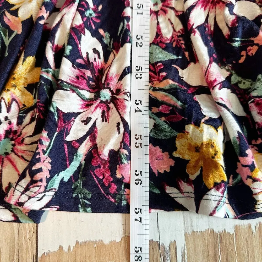 Loveappella Floral Print Empire Waist Jersey Stretch Maxi Dress Size Small - Image 10