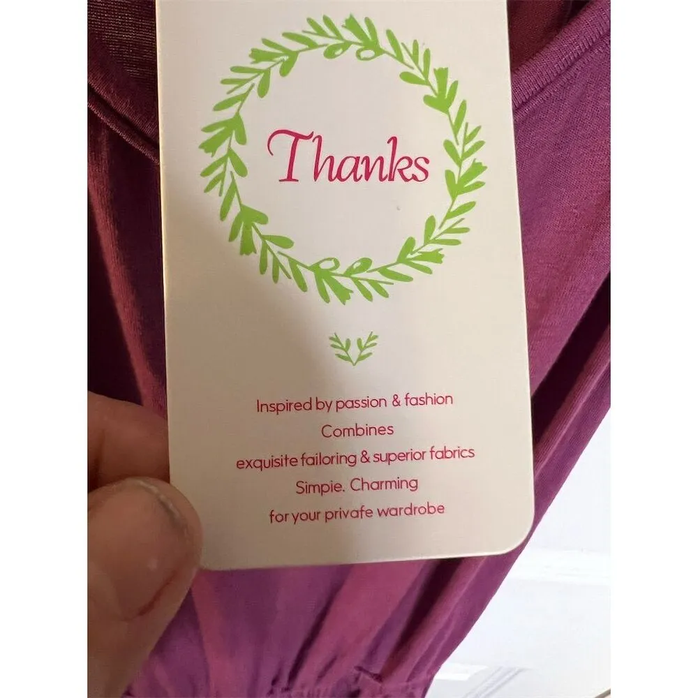 Women's Sleeveless Spaghetti Strap Jumpsuit Purple Size L Standard Casual Size L - Image 5