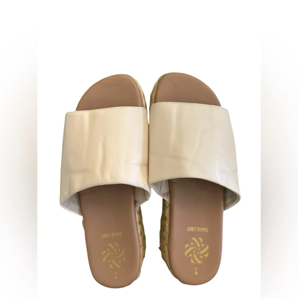 Sam & Libby Ingrid CreamEspadrille Platform  Slide Sandal NWOT - Image 2
