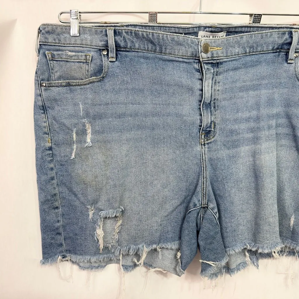 Lane Bryant Plus Size 26 Shorts Mid Rise Girlfriend Denim Blue‎ Stretch 1460 - Image 3
