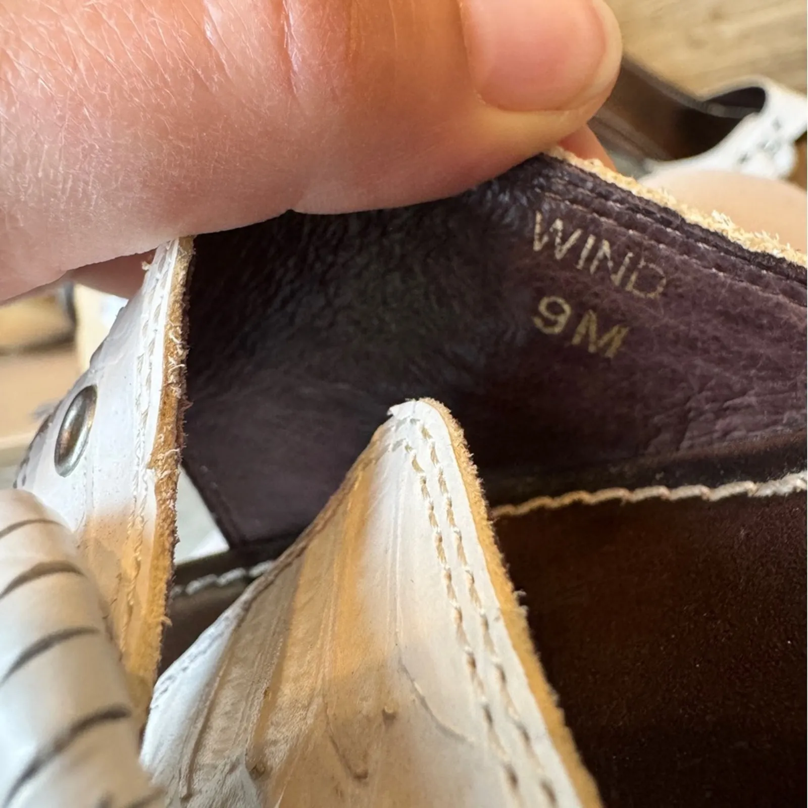 Donald J Pliner White Leather Wood Platform Wedge Sandals Womens 9 Y2K Clog Mule - Image 8