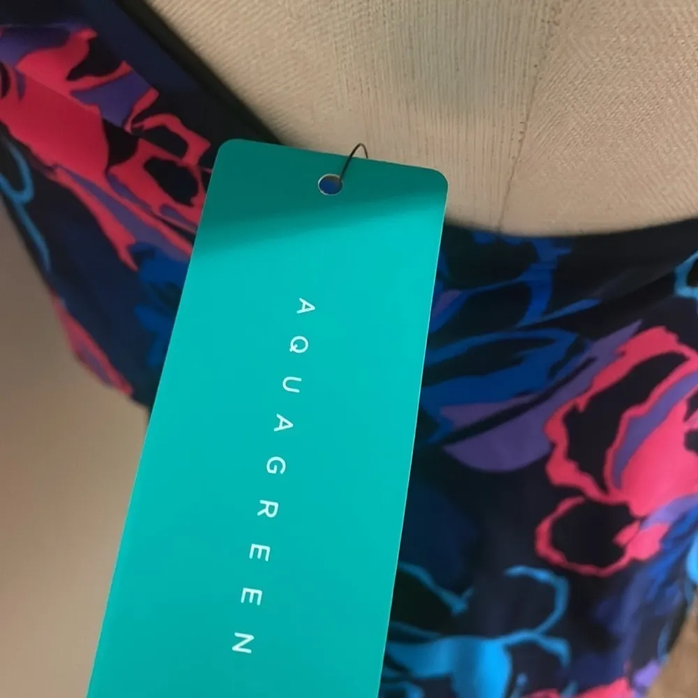 Aqua Green swimwear Tankini Women UPF 50  
Tiered Tankini Top Black Blue New Sz L - Image 3