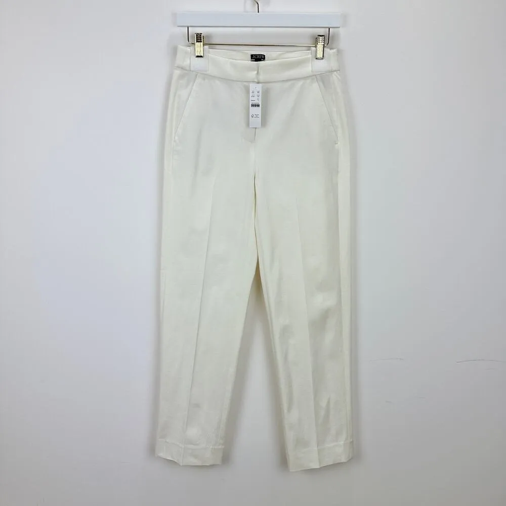 J.Crew Kate Straight Leg Pant Stretch Cotton High Rise Classic Ivory US 0 NWT - Image 5