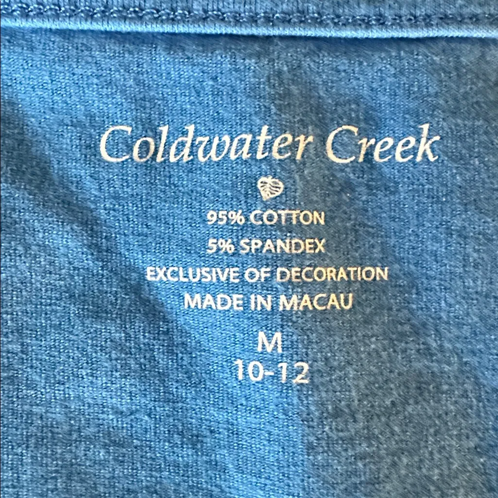 Coldwater Creek EUC M medium blue sleeveless tank/cami top. Medium, 10/12 - Image 3