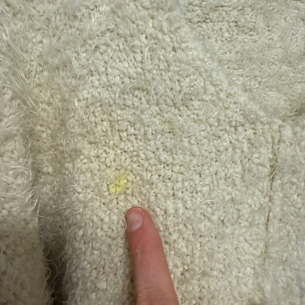 Free People Cream V-Neck Sweater - Image 3