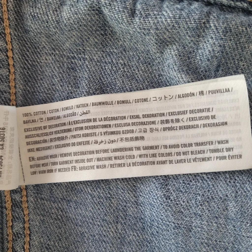 Abercrombie & Fitch Denim Jean Acid Wash Light Blue Jacket Women's Size Medium - Image 5