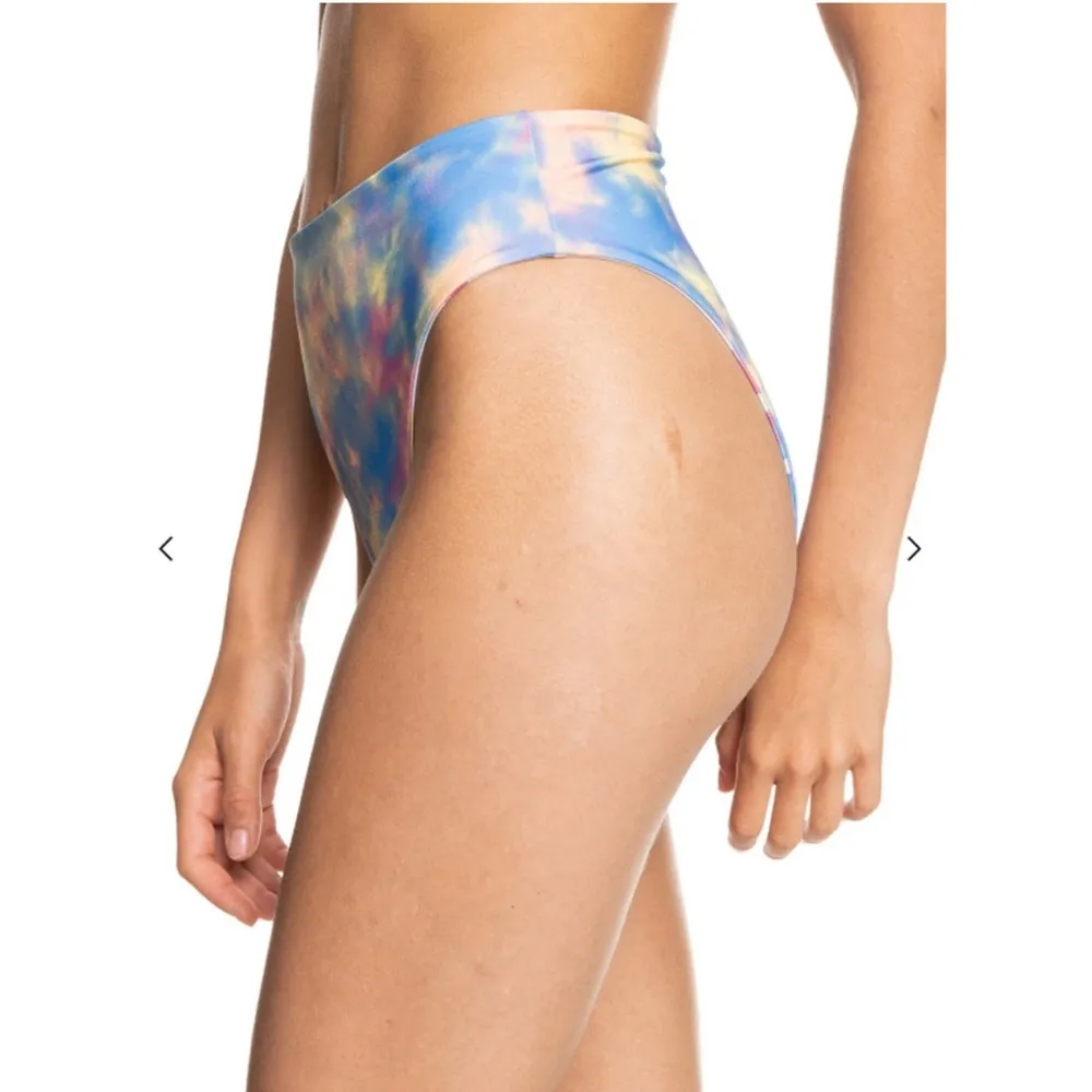 Roxy Women's Pop Surf Reversible Mid Waist Bikini Bottom Blue Tie Dye Beach - Image 8