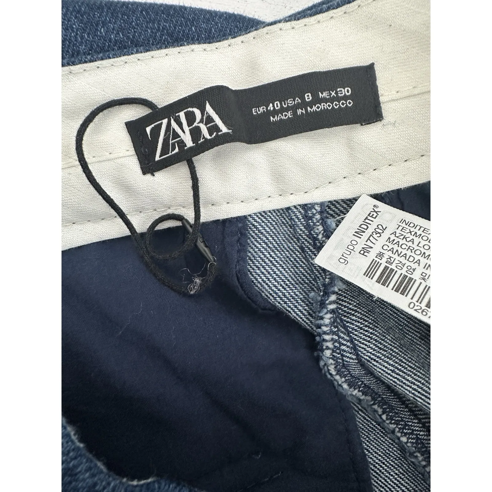 ZARA Balloon Denim Pleated Cropped Trousers US 8 (b17) - Image 4
