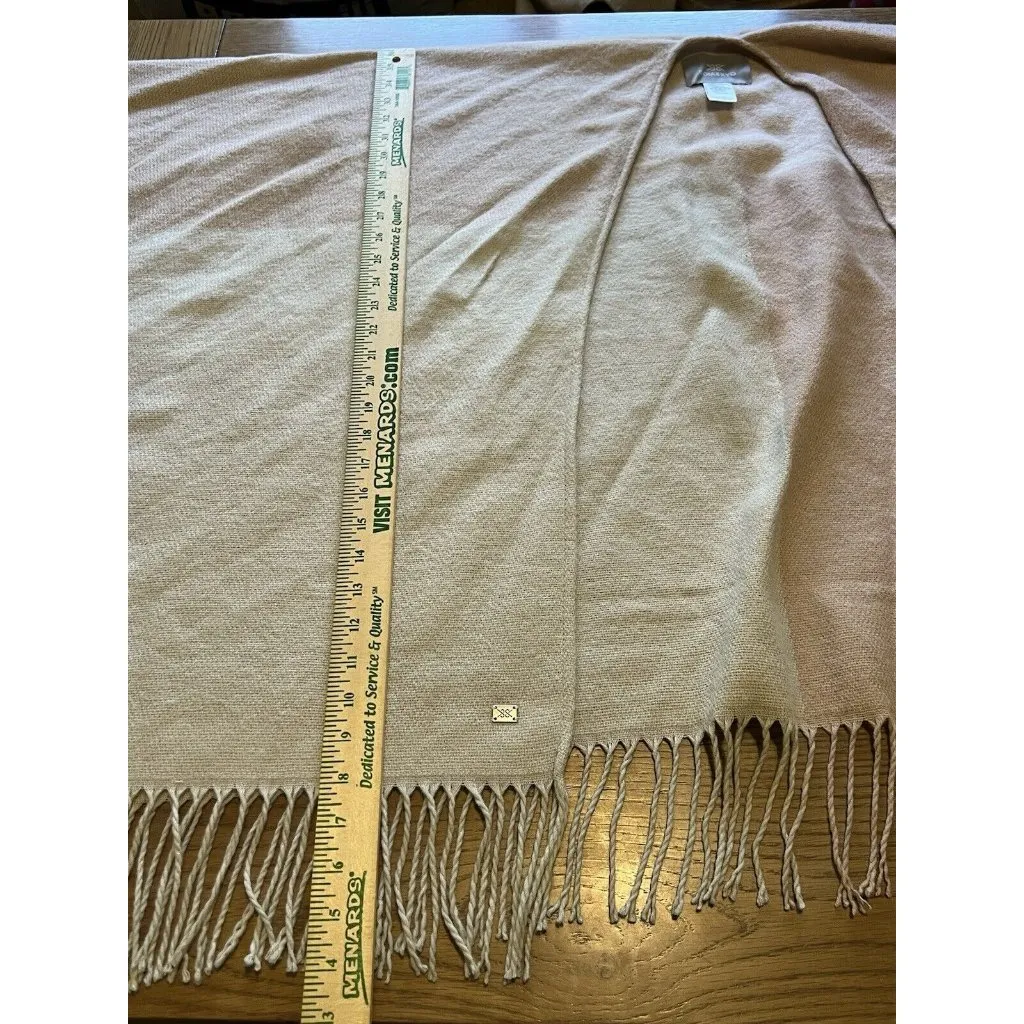 Soia & Kyo Fringe Blanket Wrap Shawl Poncho Cream Pink One Size Classic Modern - Image 3