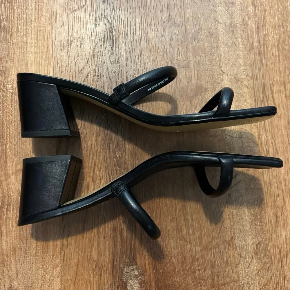 NEW Everlane The Double Strap Heel In Black Leather Size 8 - Image 7