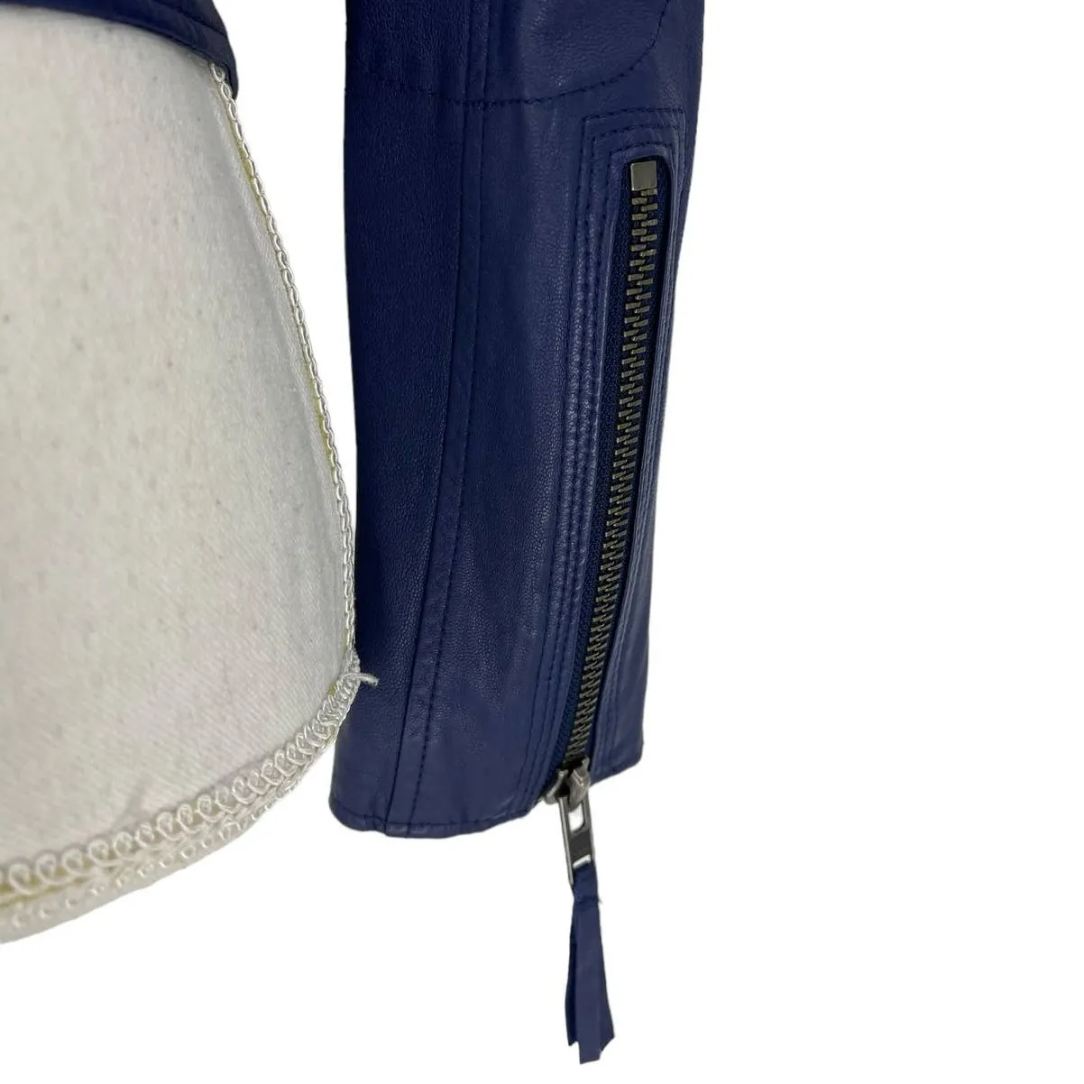 Joie Ailey Leather Moto Jacket in Sergeant Blue - Image 16