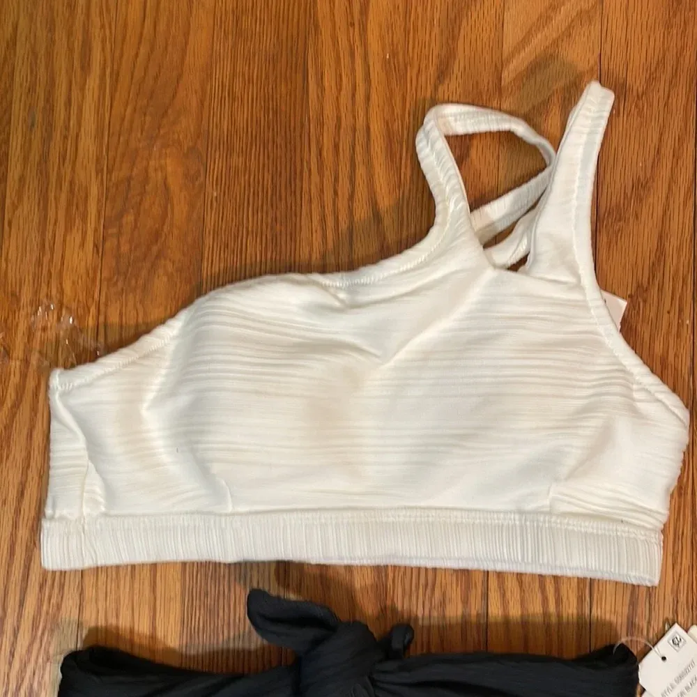 Jessica Simpson Bikini Set High-Waist Tie Bottoms‎ One-Shoulder Top size S NWT - Image 9