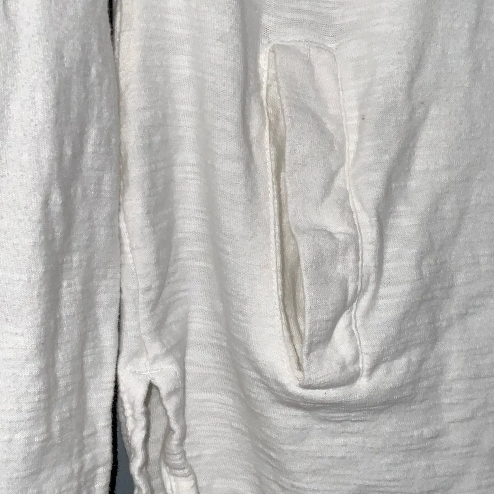 Tommy Hilfiger Cream Long Sleeve Lightweight 1/2 Zip Up Hoodie With Pockets S/P - Image 3